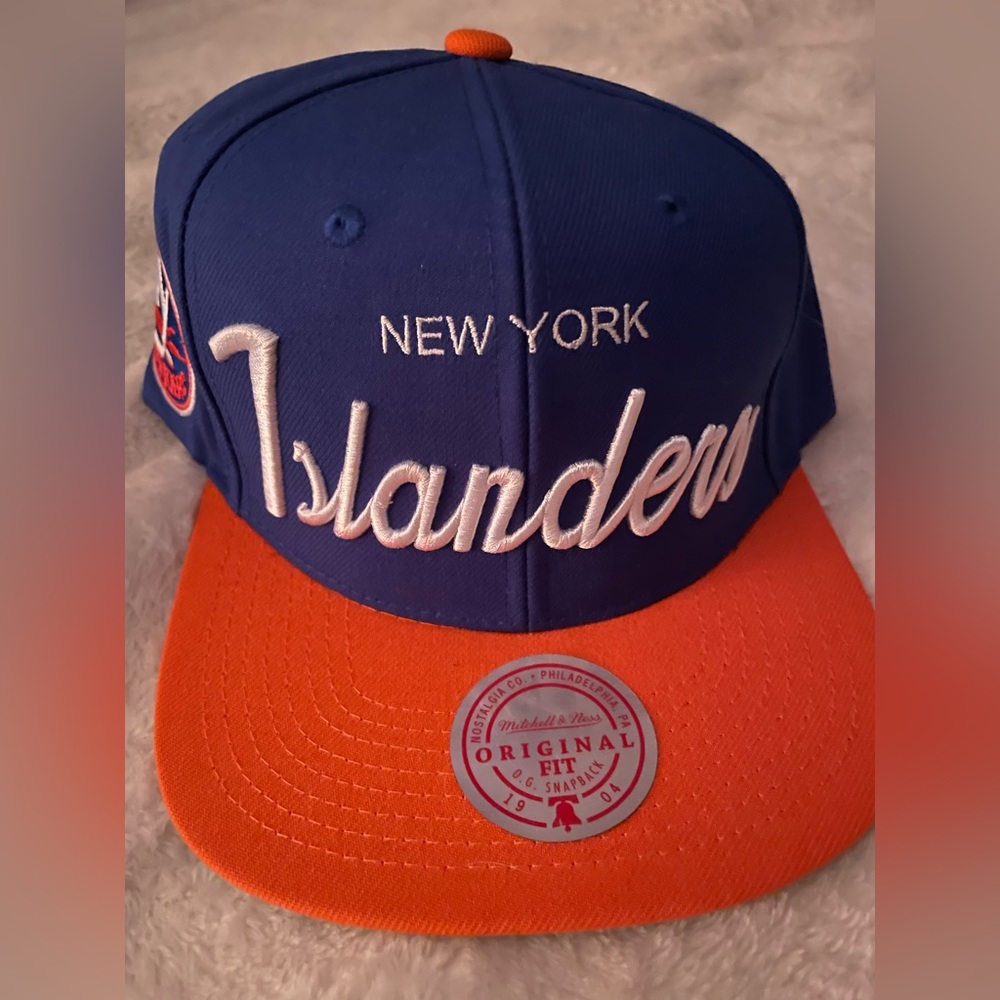 Mitchell & Ness Blue and Orange New York Islanders Snapback Hat